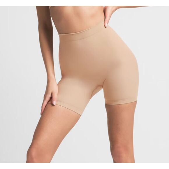 Women SKIMS Seamless Sculpt Mid Thigh Thong in Clay Size Extra Small - Picture 1 of 7
